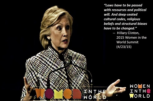 BE FUNKY screenshot hillary clinton 2015 women in the world summit SEPIA 492 X 326